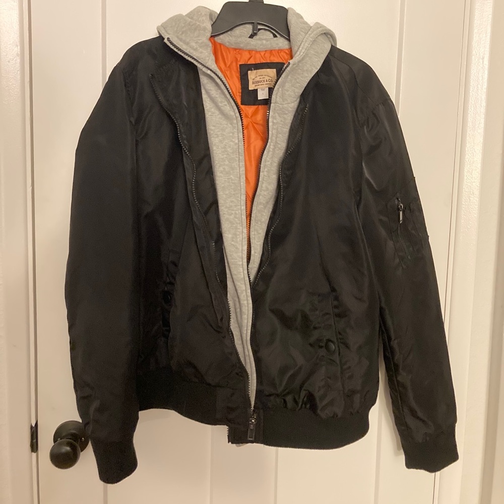 Black Bomber jacket w/ Hood